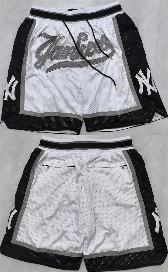 Men's New Yok Yankees White Shorts (Run Small)